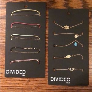 H&M Divided stackable charm bracelets